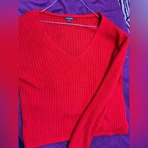Knit red sweater